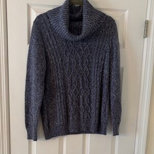 Westport blue/white cowl neck sweater